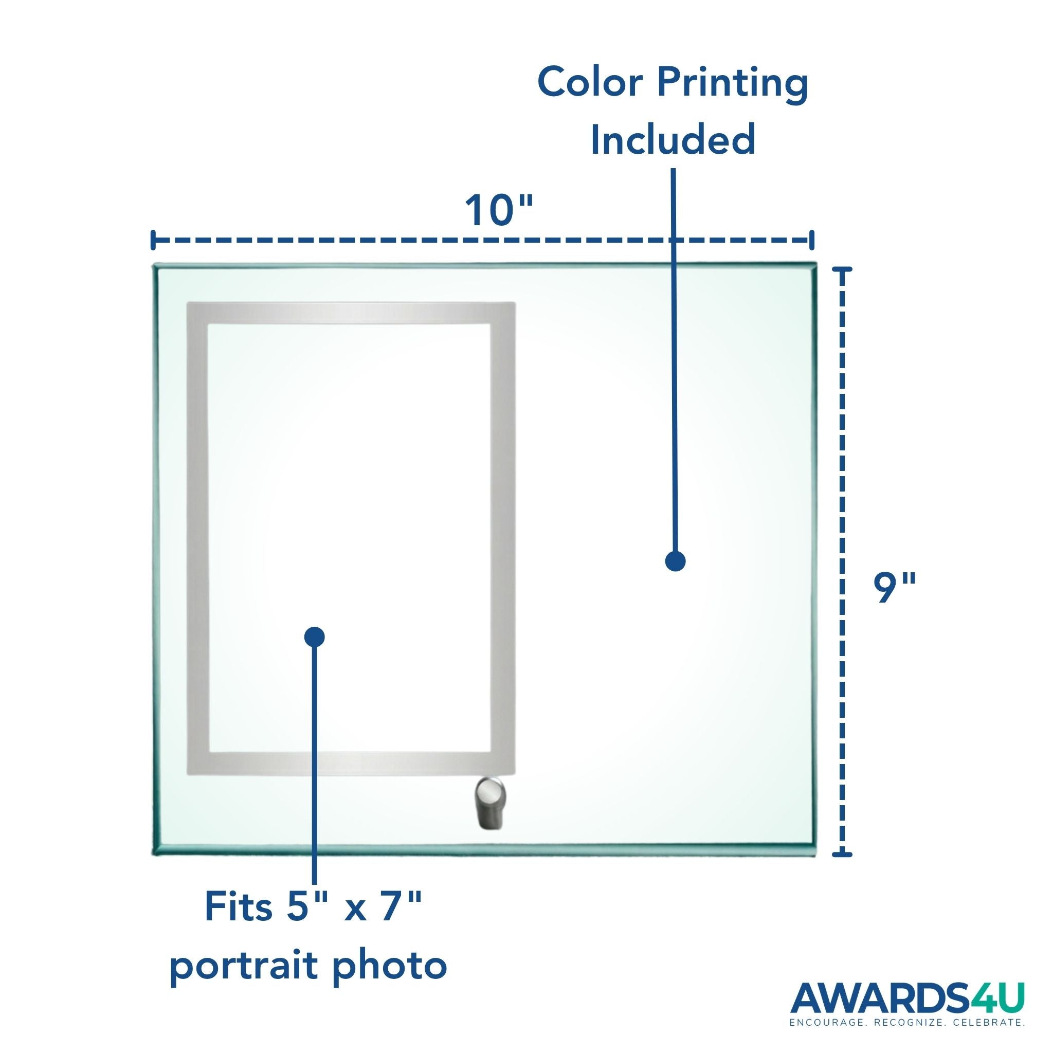 Vivid Glass Portrait Photo Frame - 10x9 Full Color Print