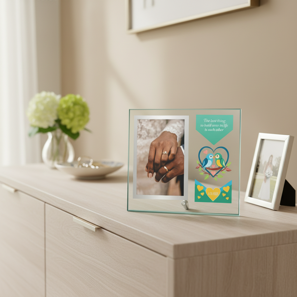 Vivid Glass Portrait Photo Frame - 10x9 Full Color Print