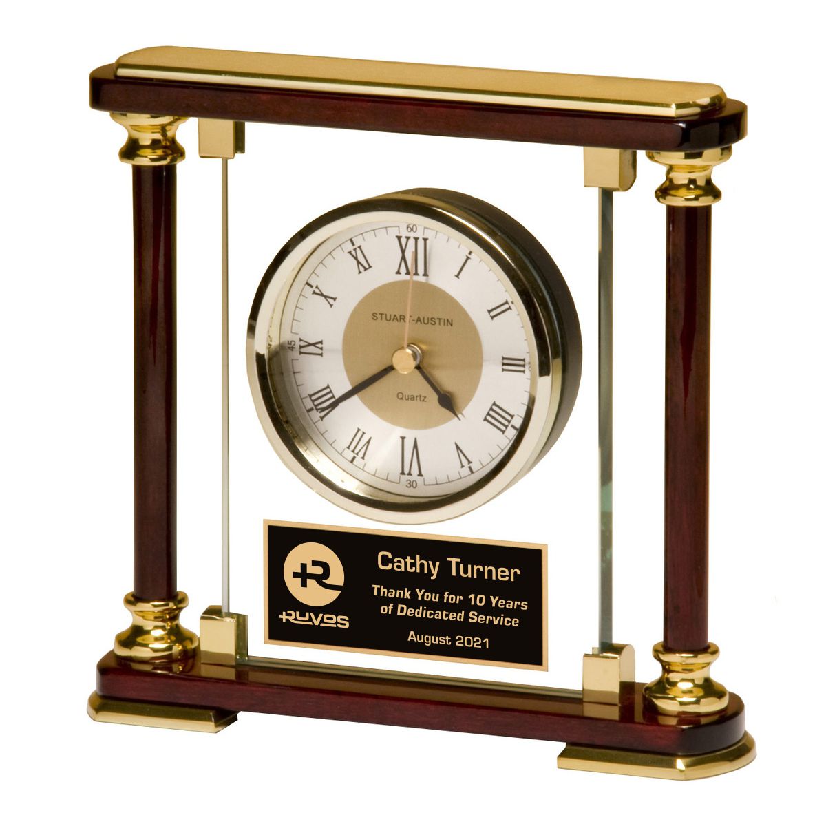 Rosewood Column Clock
