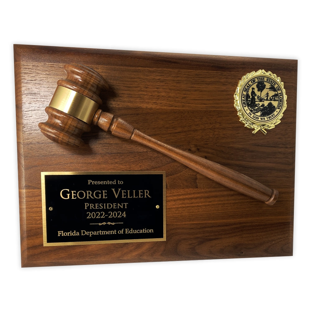 Walnut Gavel Plaque