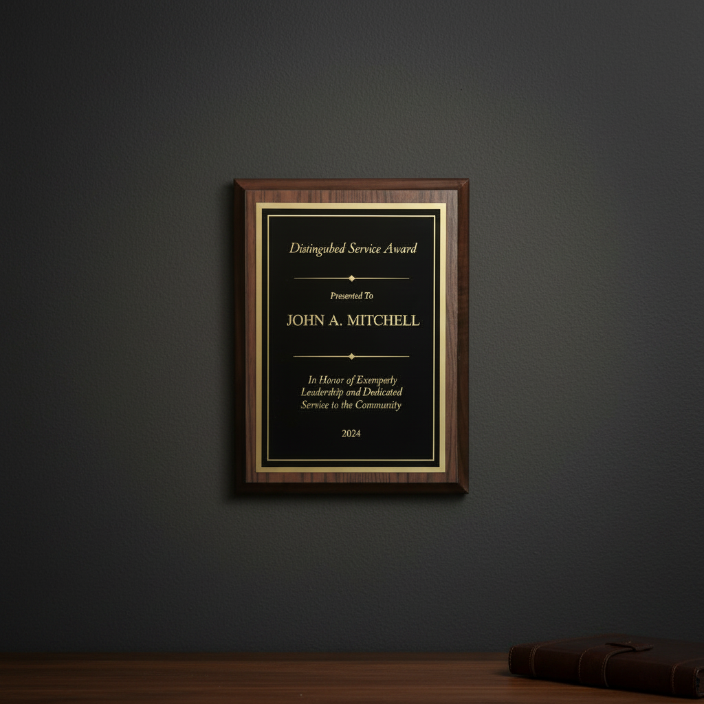 Genuine Walnut Plaque