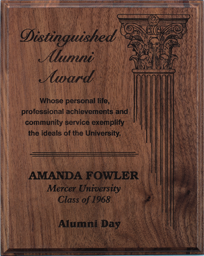Walnut Laser Engraved Plaque