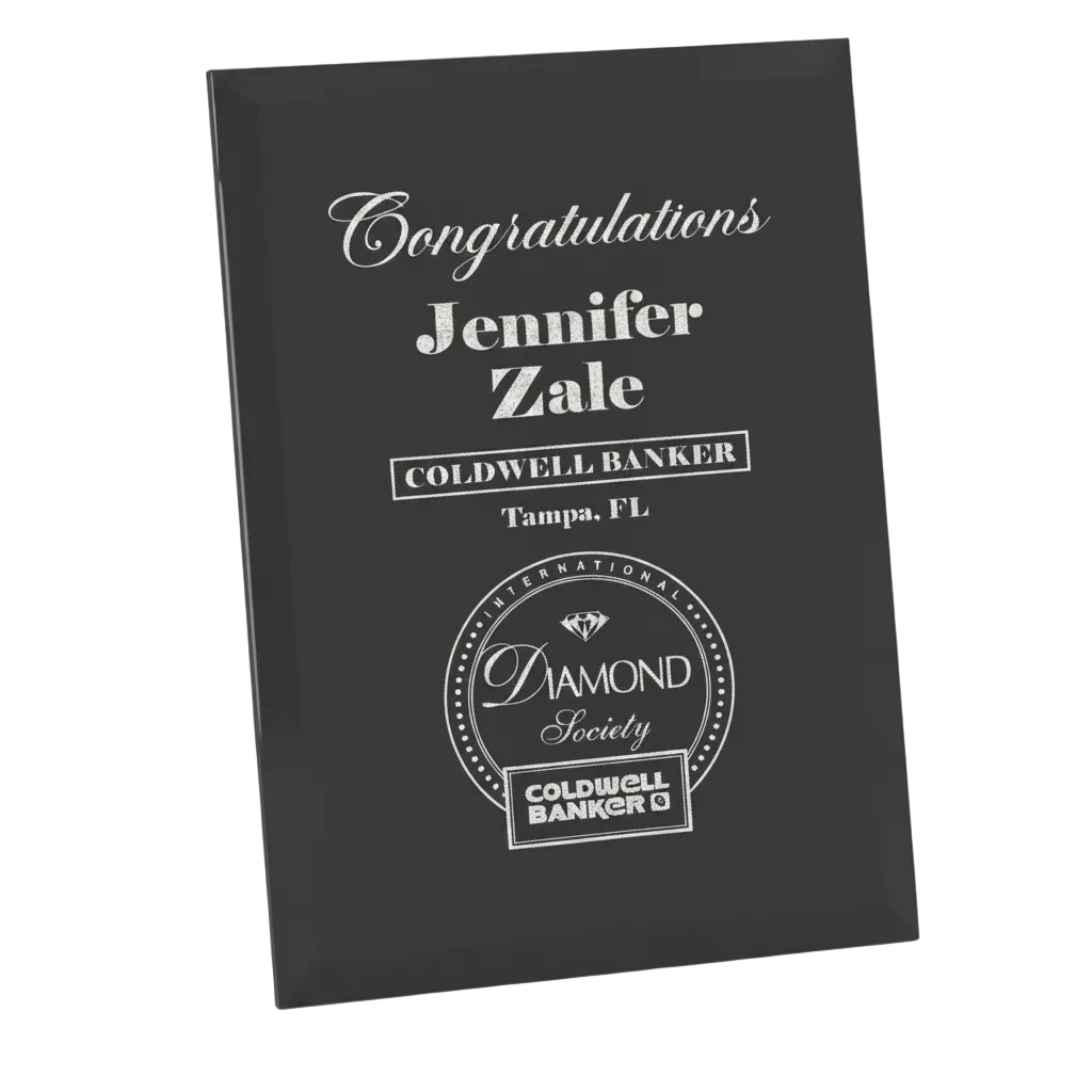 Black Glass Plaque