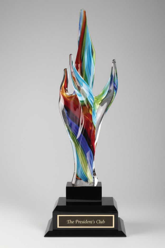 Rising Flame Multicolored Art Glass Award