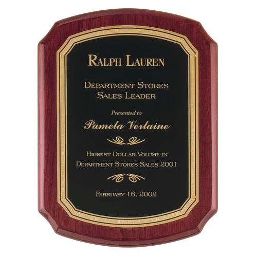 Rosewood Finish Plaque