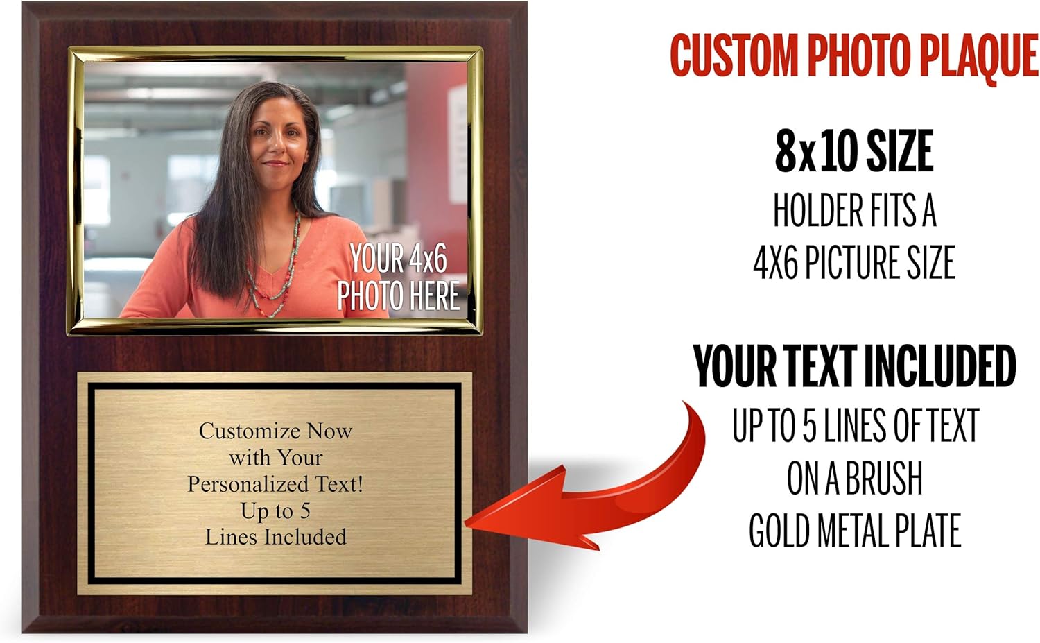 Walnut Finish Photo Plaque