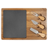 Acacia Wood/Slate Rectangle Cheese Set with Three Cheese Tools