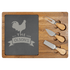 Acacia Wood/Slate Rectangle Cheese Set with Three Cheese Tools