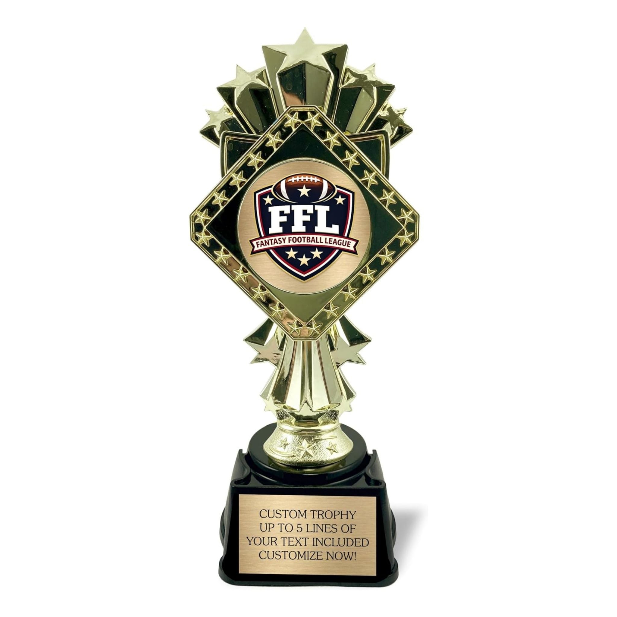 Star Fantasy Football Trophy - 9" Custom Engraved Award