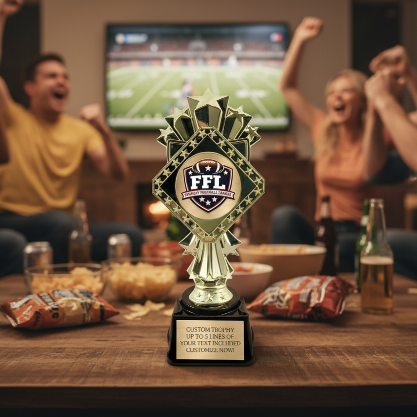Star Fantasy Football Trophy - 9" Custom Engraved Award