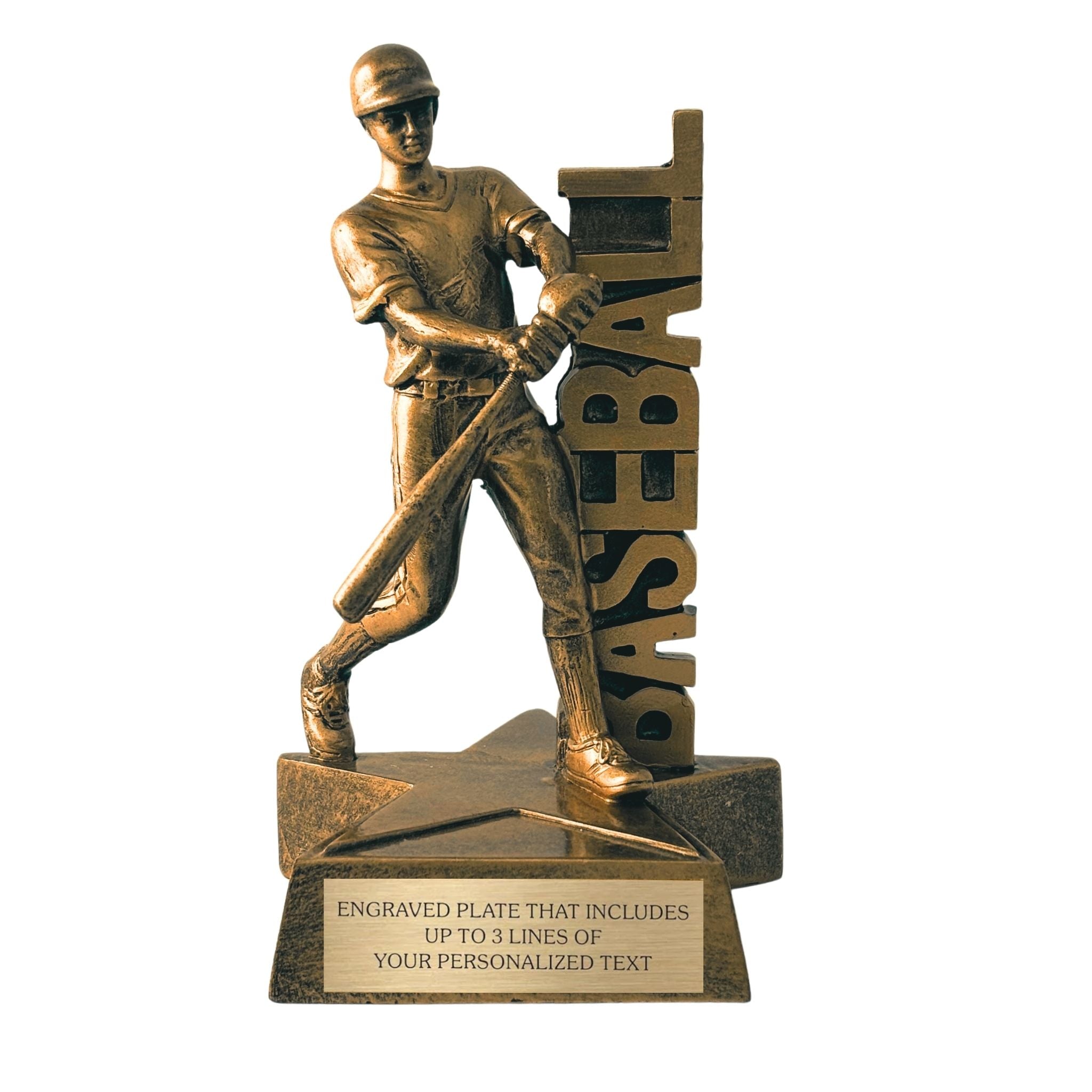 Baseball Billboard Trophy - 6.5" Custom Engraved Bronze