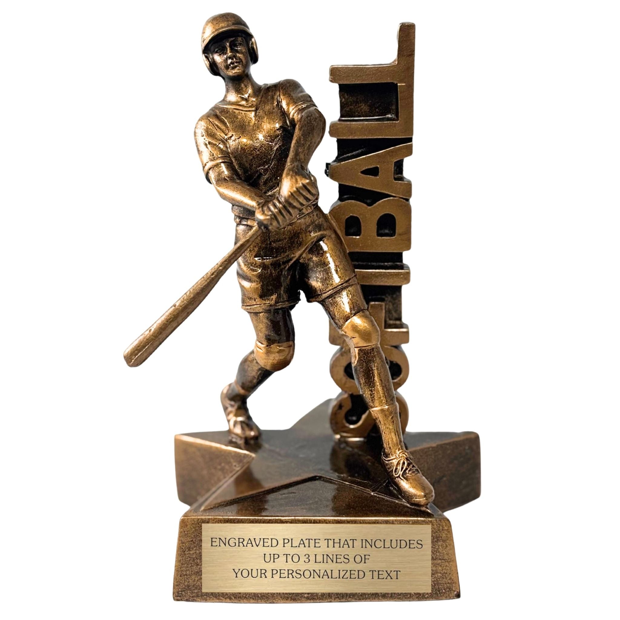 Softball Billboard Trophy - 6.5" Custom Engraved Bronze