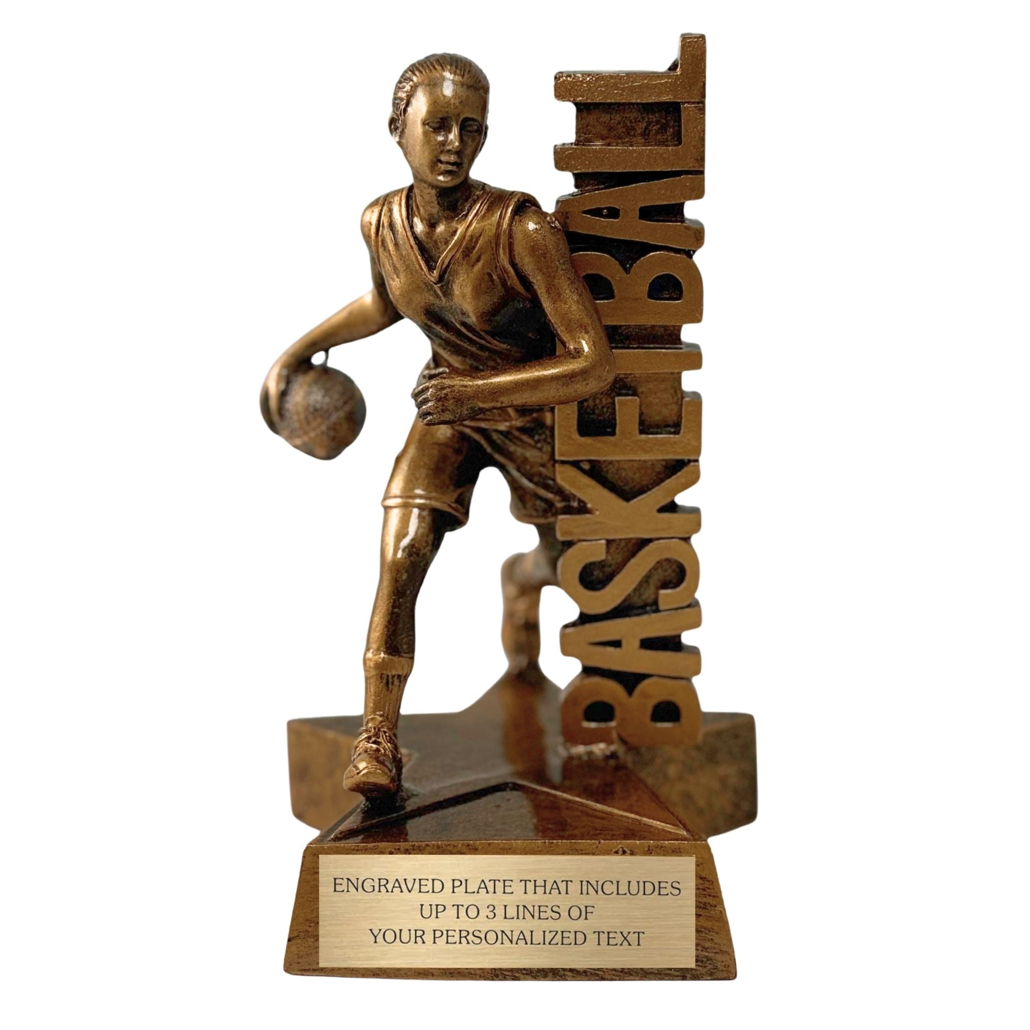 Basketball (F) Billboard Trophy - 6.5" Custom Engraved Bronze
