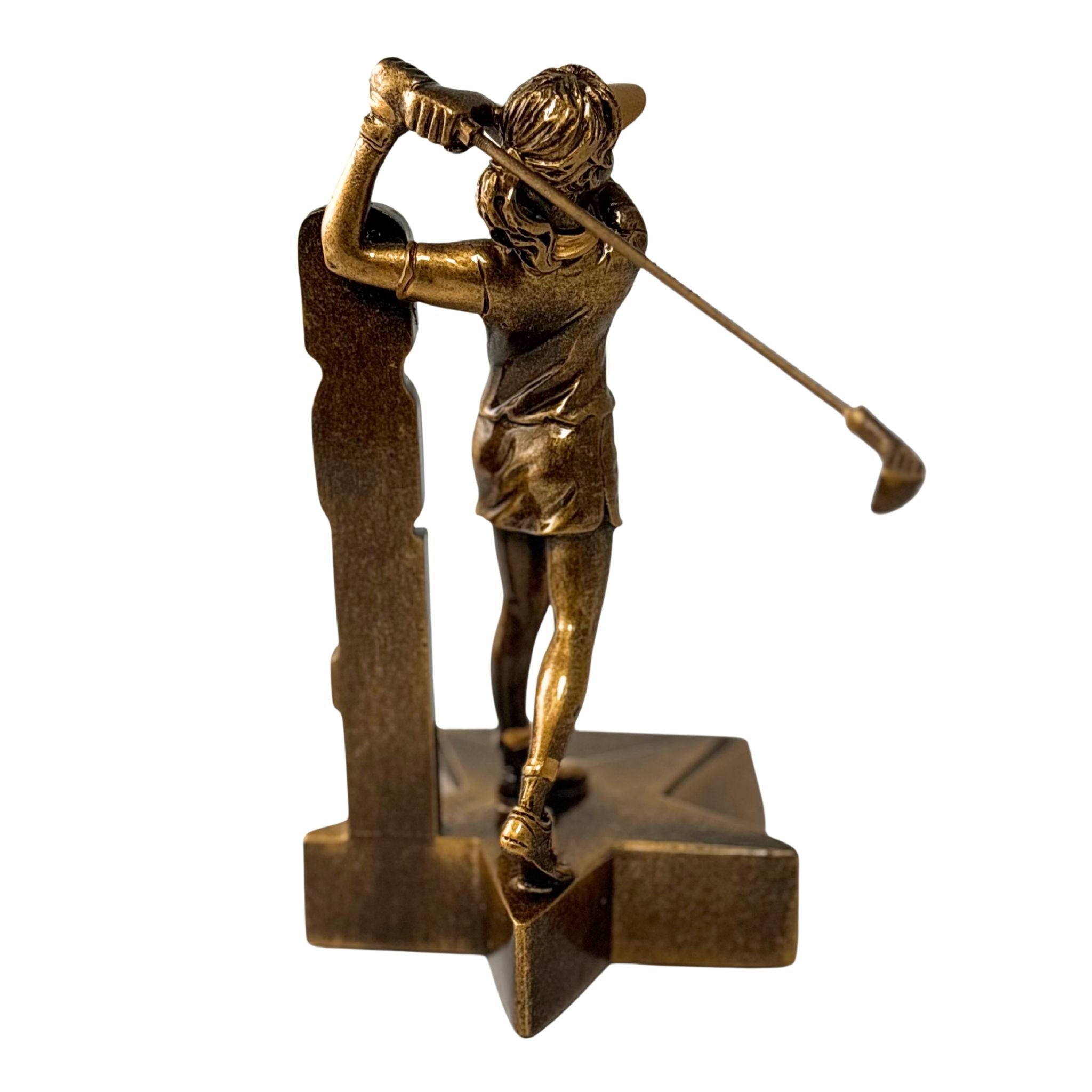 Golf (F) Billboard Trophy - 6.5" Custom Engraved Bronze