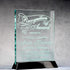 Jade Crystal Plaque on Black Piano Base