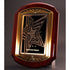 Scalloped Rosewood Piano Finish Plaque with Cast Metal Frame