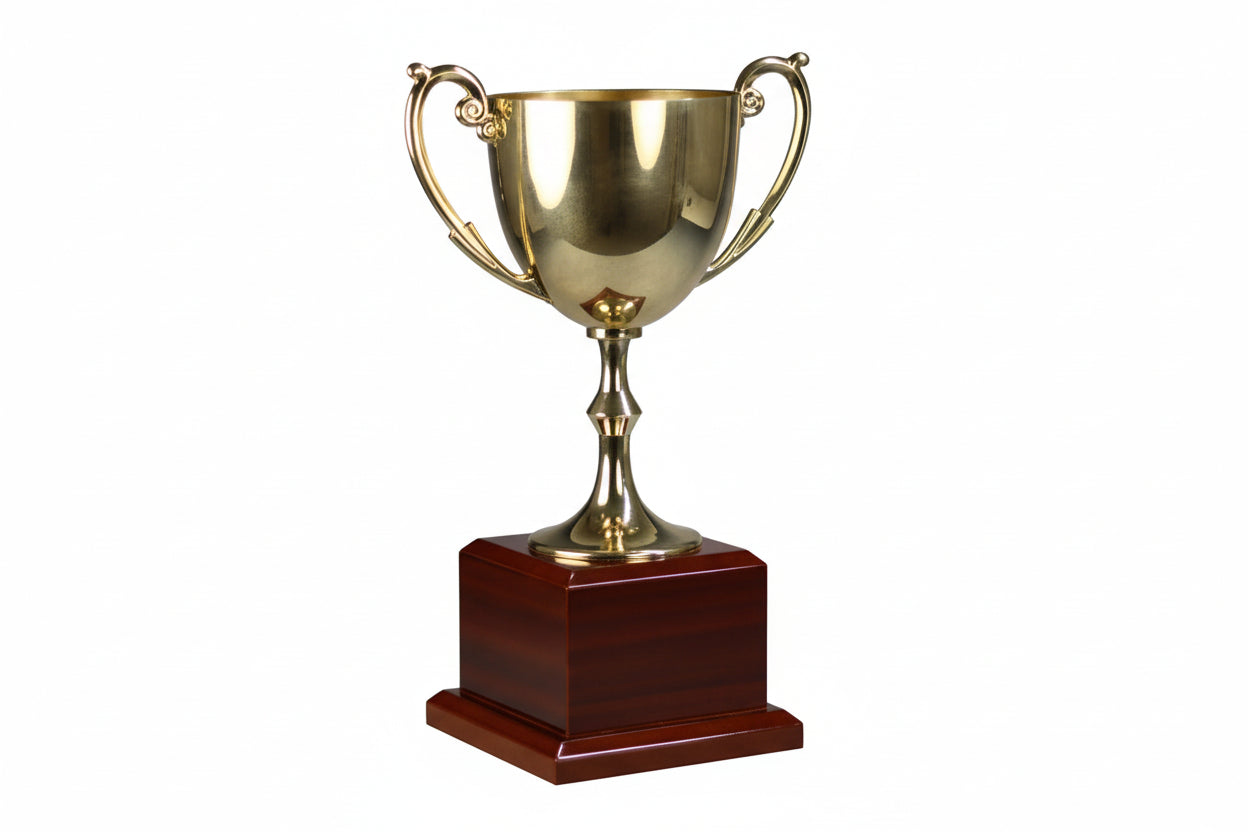 Gold Metal Cup on Rosewood Base