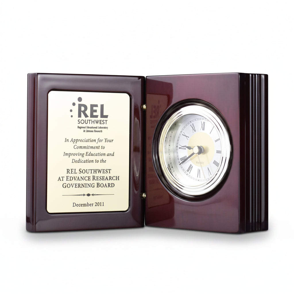 Rosewood Book Clock
