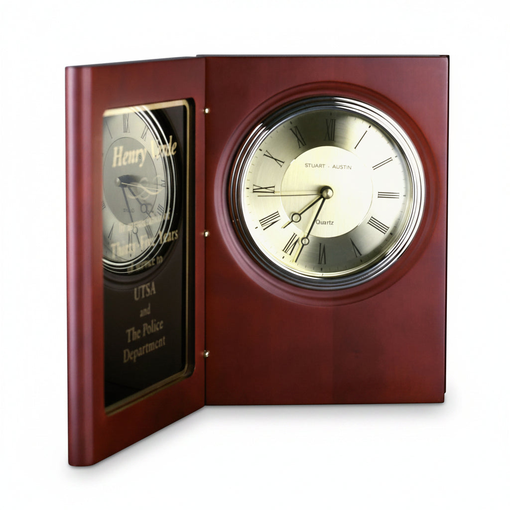 Rosewood Book Clock