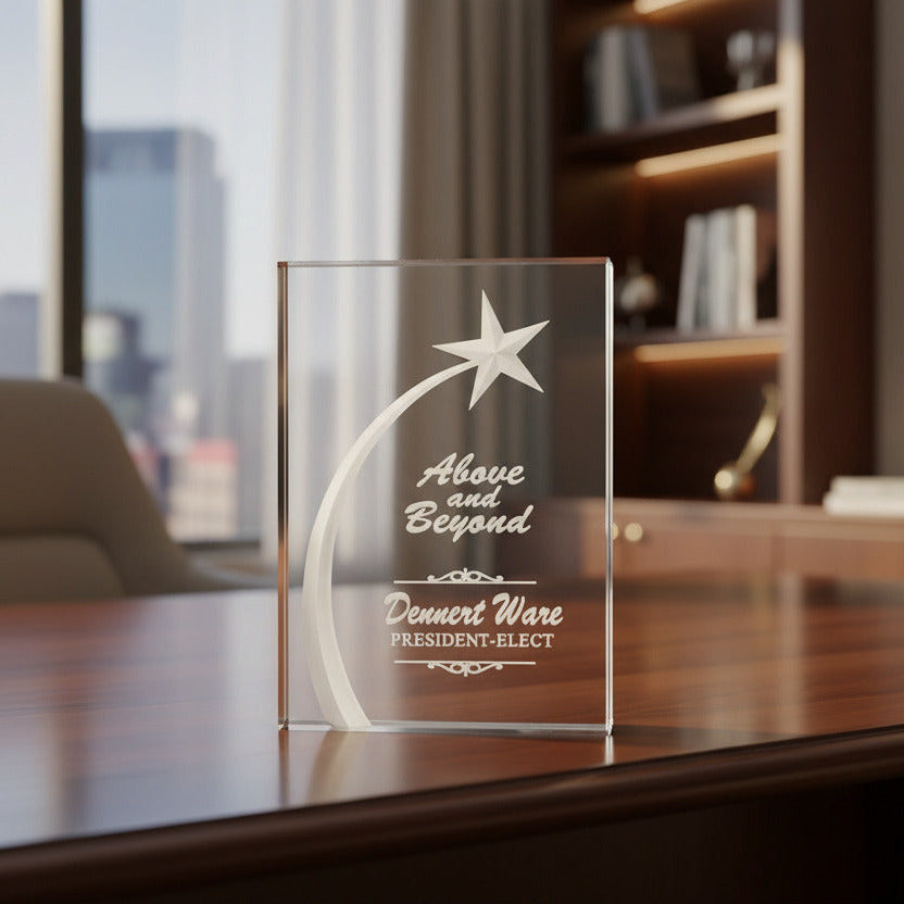 Zepto Acrylic Block with 3D Shooting Star