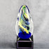 Art Glass Egg on Black Glass Base