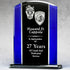 Economy Black and Blue Glass Plaque