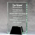 Jade Crystal Plaque with Chrome Stand