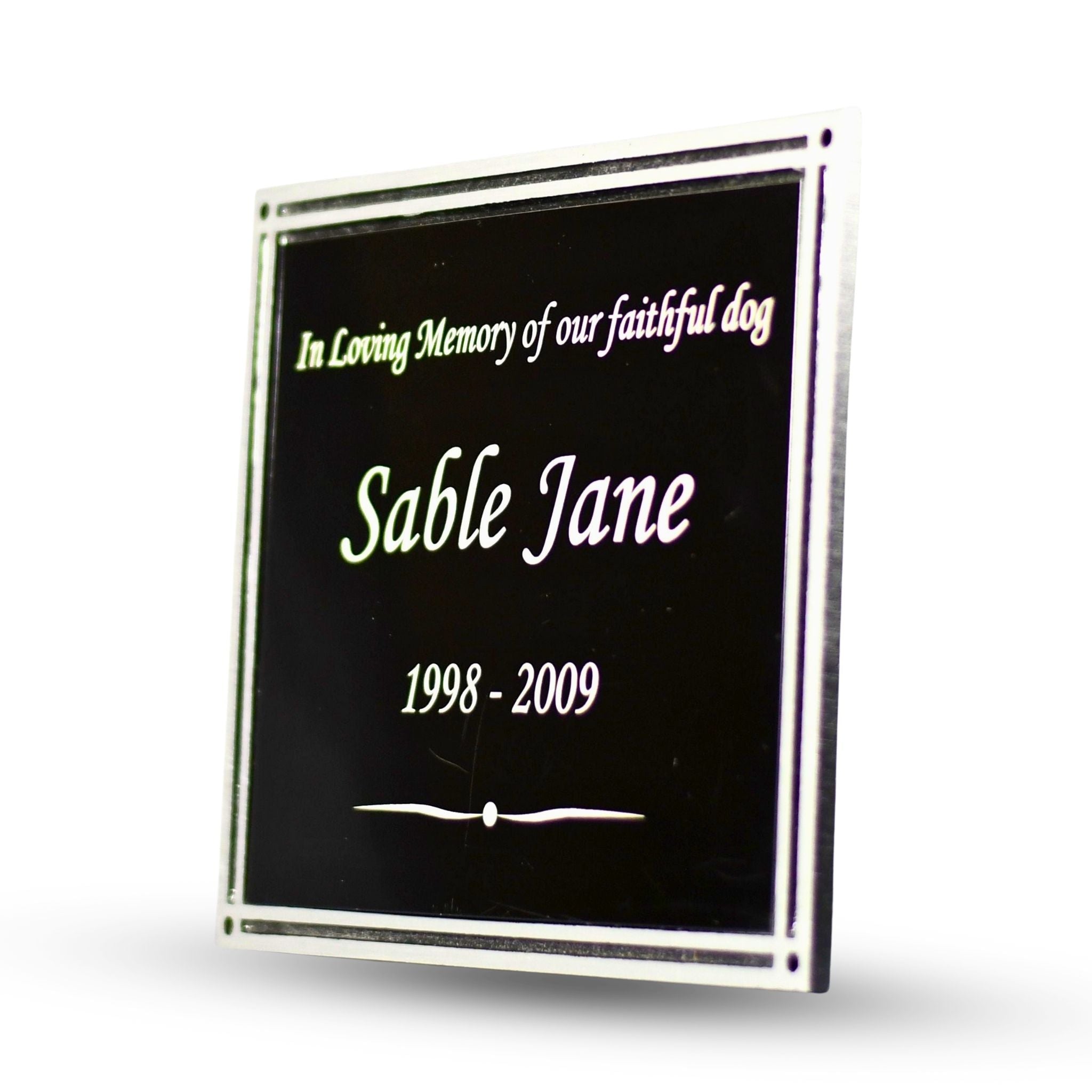Cast Aluminum Black/Silver Plaque