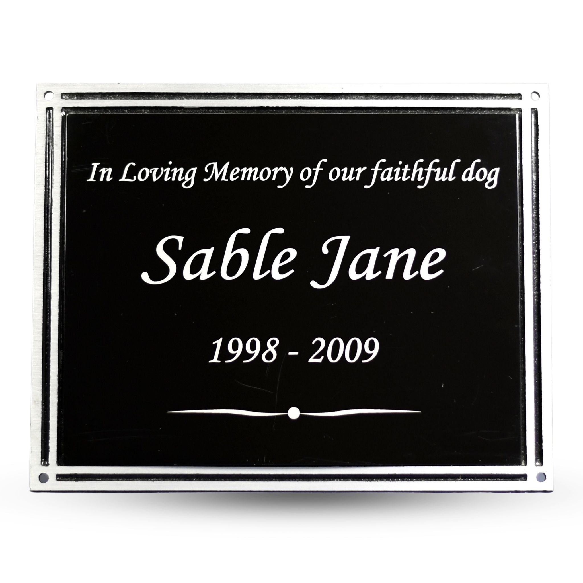 Cast Aluminum Black/Silver Plaque