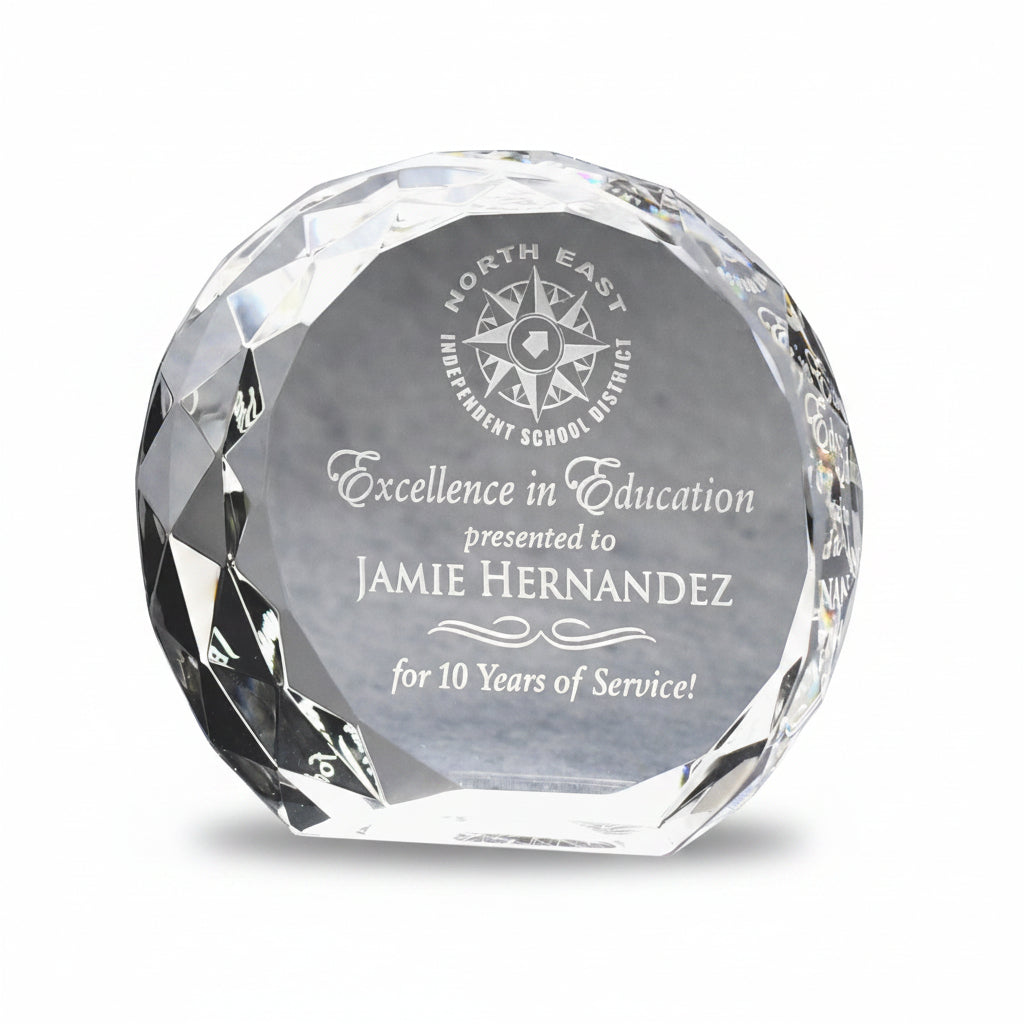 Multi-Faceted Lead Crystal Paperweight
