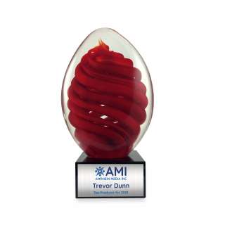 Red Swirl Art Glass
