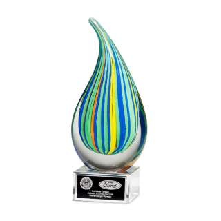 Multicolor Droplet Art Glass Award