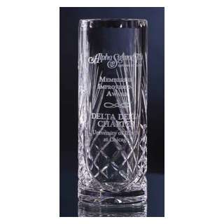 Lead Crystal Cylindrical Vase