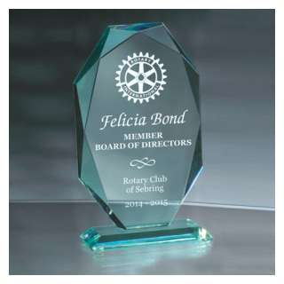 Jade Crystal Elongated Octagon Award