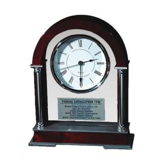 Rosewood and Silver Mantle Clock