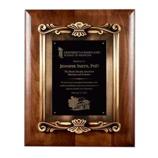 Walnut Plaque with Raised Scroll Frame